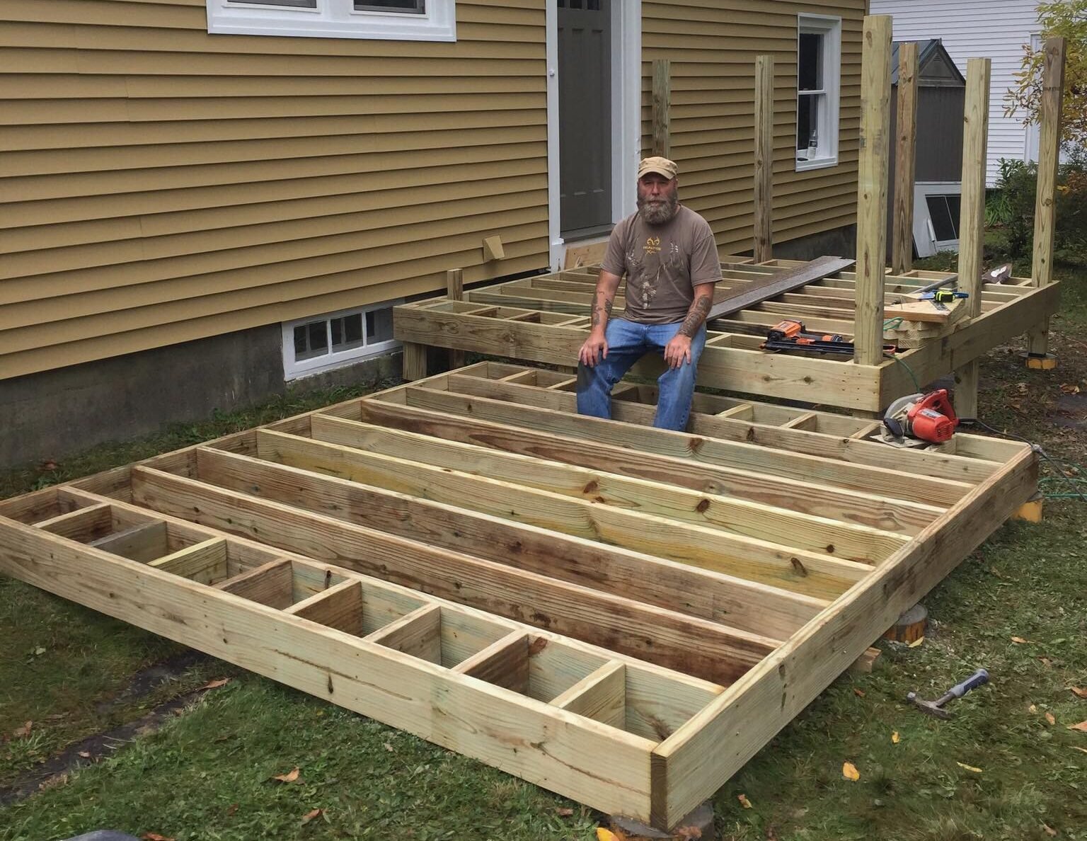 Porch in process of being built