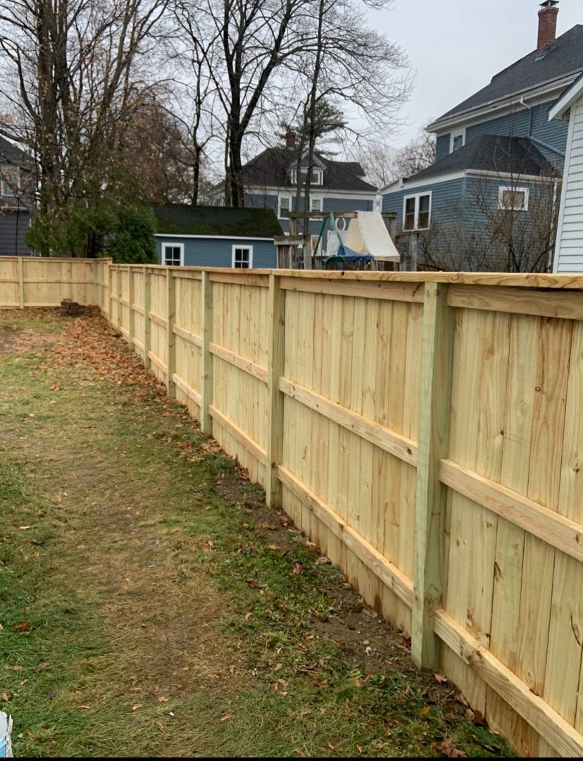 Rock solid fence in Bangor Maine. Built to last.